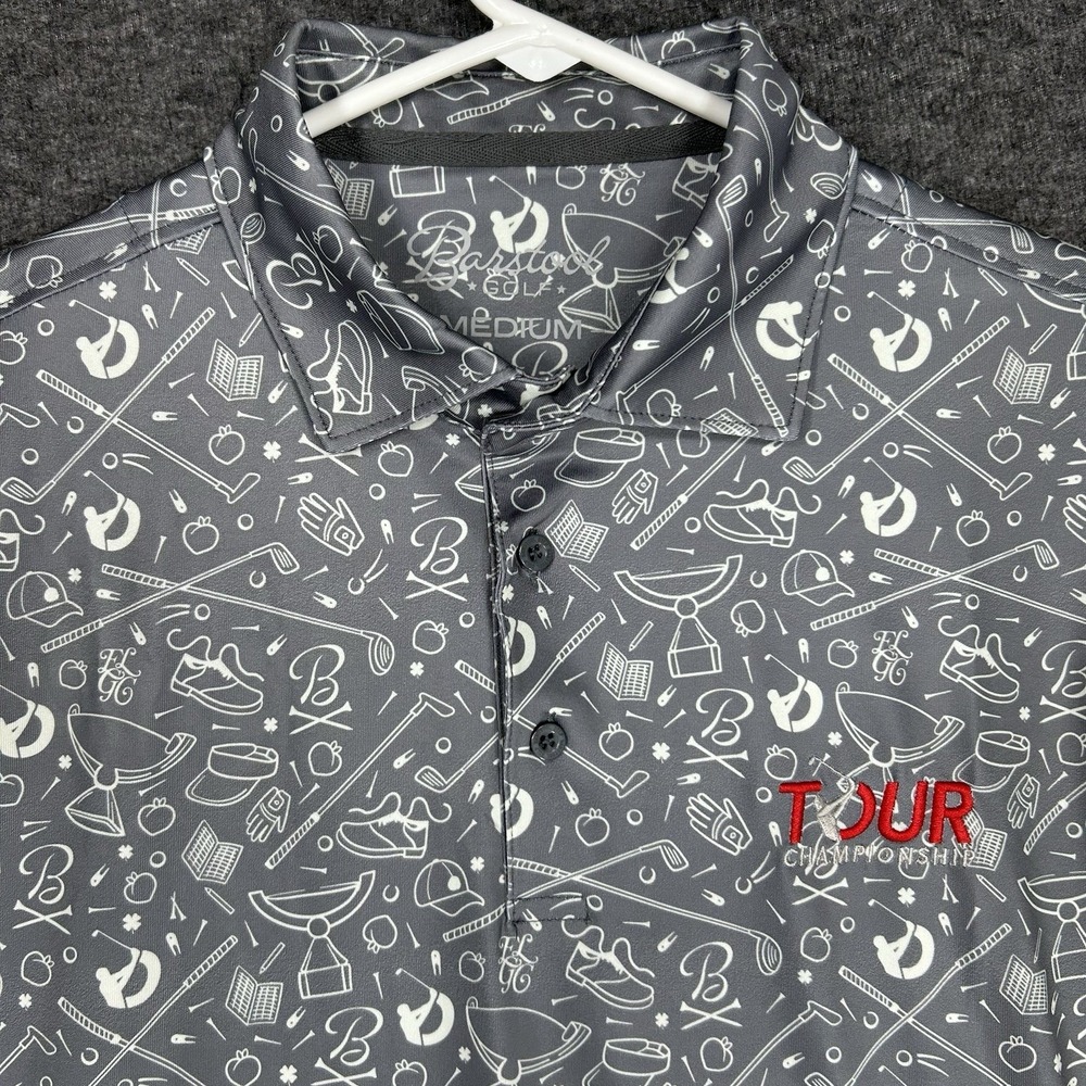 Barstool Golf Polo Shirt Mens M‎ Gray Tour Championship AOP Performance